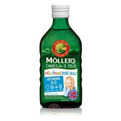 MOLLER'S Omega 3 Můj první RYBÍ OLEJ vitamín A a D 250 ml