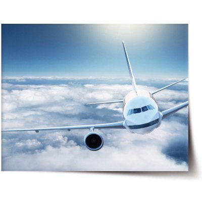Sablio Plakát Letadlo v oblacích - 120x80 cm – Zboží Mobilmania