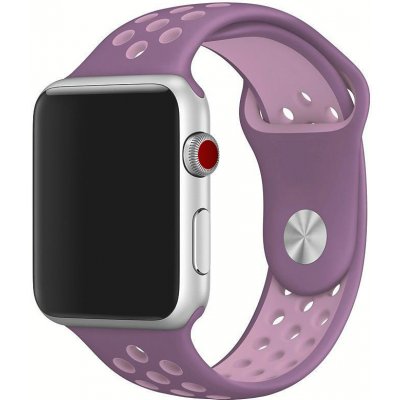 Bomba Sportovní silikonový řemínek pro Apple Watch Velikost ciferníku Apple watch: 42/44/45mm, Barva řemínku: Fialová - růžová SN10-42_45MM-PURPLE_PINK – Zbozi.Blesk.cz