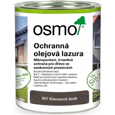 Osmo 907 Ochranná olejová lazura 0,75 l Křemenně šedá – Sleviste.cz