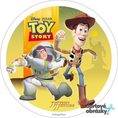 Jedlý tisk TOY STORY - PŘÍBĚH HRAČEK ● materiál: FONDÁNOVÝ DECORLIST ✴️, ● velikost: průměr 20 cm ☝ – Zboží Mobilmania