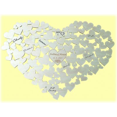 dřevená svatební kniha hostů – srdce – Zboží Dáma dřevená svatební kniha hostů – srdce – Zboží Dáma