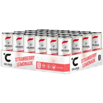 Celsius Energetický Nápoj Strawberry Lemonade Jahoda 24 x 355 ml