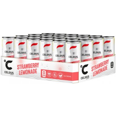 Celsius Energetický Nápoj Strawberry Lemonade Jahoda 24 x 355 ml – Zboží Mobilmania