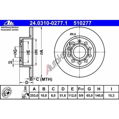 ATE Brzdový kotouč Power Disc - 253 mm AT 510277 – Hledejceny.cz