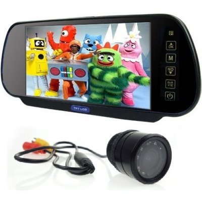 LCD do auta ve zpětném zrcátku 7" palců + Couvací kamera c101 s nočním viděním – Sleviste.cz