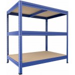 Biedrax Regál do domácnosti 45 x 90 x 90 cm, modrý, 3 police MDF, nosnost 200 kg na polici – Zboží Mobilmania