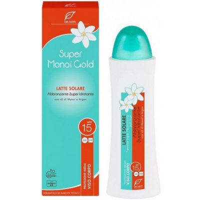 DrTaffi Latte Solare Superidratante Monoi mléko na opalování s Monoi Tiaré SPF15 SPF15 200 ml