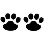 Samolepka (na auto, notebook) tlapky (3) - černá 3D – Zboží Živě
