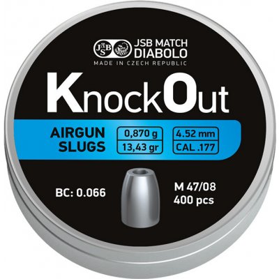 Diabolky JSB Match Diabolo JSB KnockOut Slugs .177/ 4,52mm 400 ks – Sleviste.cz