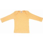 Dětské triko s dlouhým rukávem z merino vlny bavlny a hedvábí vínový melír Cosilana – Zboží Dáma