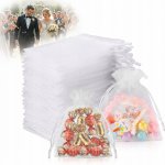 Organzové sáčky na dárky a bižuterii 10x15cm, bílé, na Svatba, 100 kusů – Hledejceny.cz