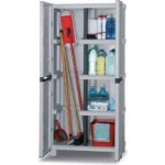 Artplast Plastová úklidová skříň, 700 x 390 x 1720 mm, šedá – Sleviste.cz