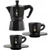 Moka konvice Bialetti Moka Express Set 3 černý 3 hrnky