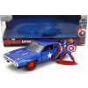 Model Jada Plymouth Gtx With Captain America Figure 1972 Modrá Červená Bílá 1:32