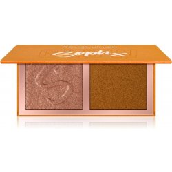 Makeup Revolution London Soph x Face Highlighter Duo paletka rozjasňovačů Honey Glaze 9 g