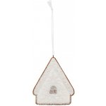 Clayre & Eef Závěsná dekorace zasněžená perníková chaloupka Frosted Ginger - 9*1*10 cm – Hledejceny.cz