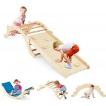 Costway dřevěná houpačka s prknem a podložkou Natural – Zboží Dáma