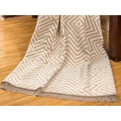 Polášek Luxusní bavlna deka hnědá krémová geometrický vzor 1008-1 150x200 – Zboží Mobilmania