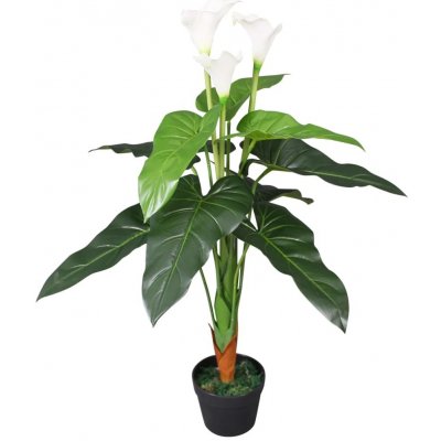 zahrada-XL Umělá rostlina kala s květináčem 85 cm bílá