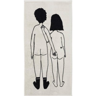 helen b Bavlněná osuška Naked Couple 70 x 140 cm, bílá barva, textil – Zboží Mobilmania
