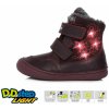 Dětské kotníkové boty D.D.Step svítící zimní boty 078 raspberry