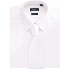 Premier pánská popelínová košile s krátkým rukávem Collar bílá