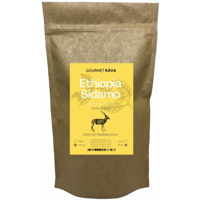 Gourmet Káva Etiopie Sidamo, zrnková, středně pražená 250 g – Hledejceny.cz