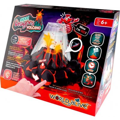 Aqua Dragons Volcano Rudí Vodní dráčci v sopečném akváriu s LED osvětlením – Zbozi.Blesk.cz