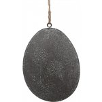 Šedé plechové závěsné vajíčko s kytičkou 10*2*8 cm – Hledejceny.cz
