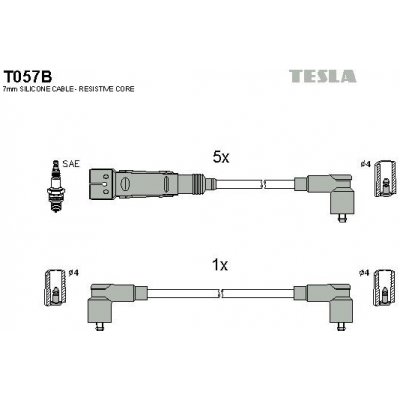 Sada kabelů pro zapalování TESLA T057B – Hledejceny.cz