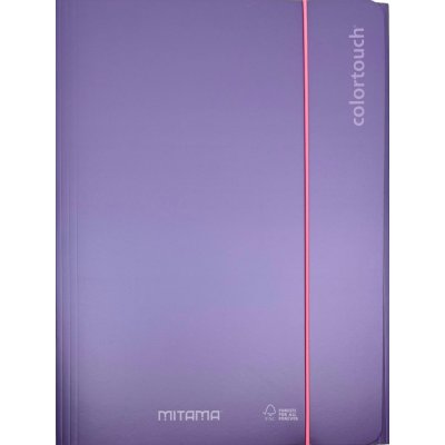 MITAMA A4 s gumičkou a chlopněmi, metalická fialová – Zboží Živě