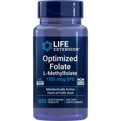 Life Extension Optimized Folate 1700 mcg 100 Veg Capsules – Hledejceny.cz