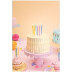 PartyDeco Svíčky dortové kroucené pastel mix 8,5 cm