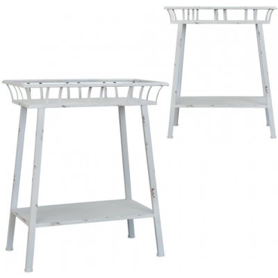 Šedý kovový odkládací stolek – 59x31x73 cm