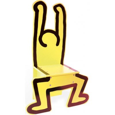 Vilac dřevěná židle Keith Haring žlutá