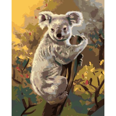 ZUTY Malování podle čísel KOALA NA KMENI STROMU D RUSTY RUST Rozměr 40 x 50 cm Rámování bez rámu a bez vypnutí plátna