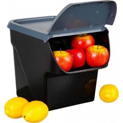 Vilde Úložný box na brambory a cibuli s větráním Vegbox černý 14 l - 10 kg – Zboží Mobilmania