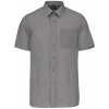 Pánská Košile Kariban pánská košile s krátkým rukávem ESO stříbrná