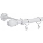 Garol Kovová garnýž Ovál Lux latte jednořadá bílá komplet 250 cm – Sleviste.cz