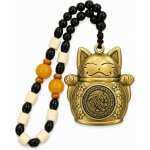 Feng Shui přívěsek - Kočka štěstí z mosazi, dle principu Feng Shui, symbol Maneki Neko, závěsný – Zboží Živě