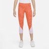 Dětské legíny Nike G NK DF ONE CAPRI ANML AOP DO7125 817 Oranžový