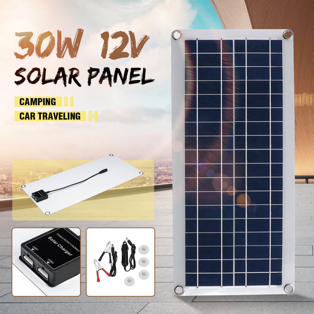 MECO 30W Solární panel 18V Duální USB
