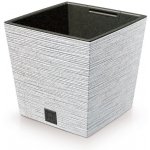 Prosperplast Květináč FURU SQUARE LOW ECO WOOD 29,5cm bílý – Hledejceny.cz