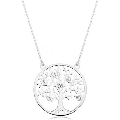 Šperky eshop ze stříbra řetízek a přívěsek strom života zdobený zirkony AC16.17 – Zboží Mobilmania