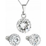 Evolution Group sada s krystaly Swarovski náušnice řetízek a přívěsek bílé kulaté 39352.1 – Hledejceny.cz