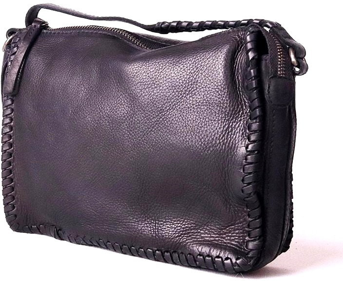 Gianni Conti malá /střední luxusní kožená crossbody kabelka no. 675 černá