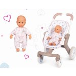 Smoby zlatá 32 cm Baby Nurse + kočárek pro panenku s otočnými kolečky 220100-14 – Zboží Mobilmania