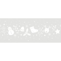 Vánoční statická bordura na sklo W4 20 x 150 cm Dekorativní statické bordury sněhuláček d-c-fix