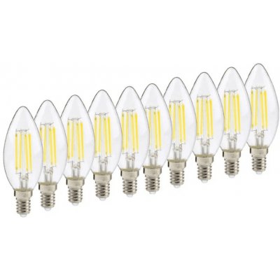 WELEDU 10ks LEDisonka LED vláknová žárovka svíčka E14 4W teplá bílá 2700K